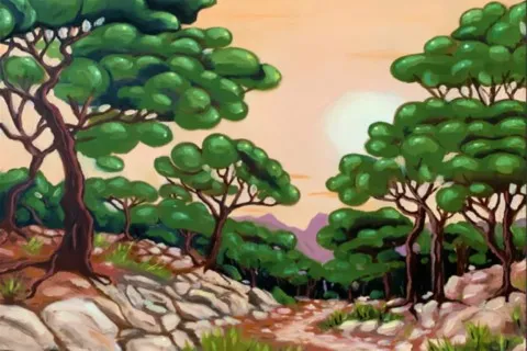 Aquarelle Garrigues
