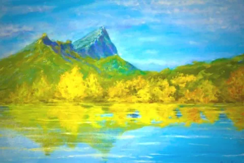 Lac de la Jasse Mas-de-Londres aquarelle